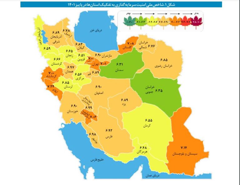 انتشار گزارش پایش امنیت سرمایه گذاری به تفکیک استان ها و حوزه های کاری  پاییز 1401